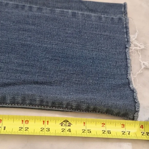 Judy Blue Dark Wash Distressed Bootcut Fit Midrise Jeans Sz 14W Flare Stretch - Picture 5 of 9